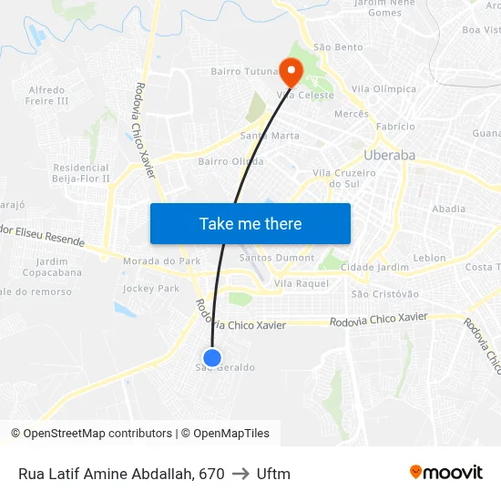 Rua Latif Amine Abdallah, 670 to Uftm map