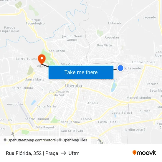 Rua Flórida, 352 |  Praça to Uftm map