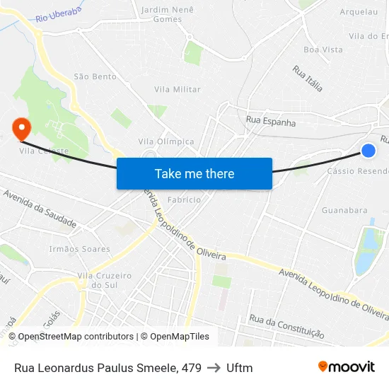 Rua Leonardus Paulus Smeele, 479 to Uftm map
