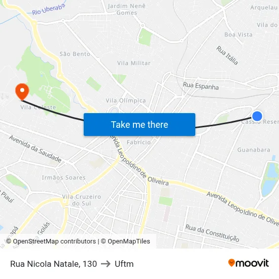 Rua Nicola Natale, 130 to Uftm map