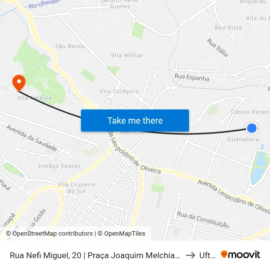 Rua Nefi Miguel, 20 | Praça Joaquim Melchiades to Uftm map
