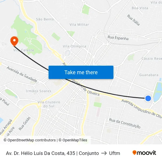 Av. Dr. Hélio Luís Da Costa, 435 | Conjunto to Uftm map