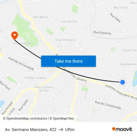 Av. Germano Manzano, 422 to Uftm map