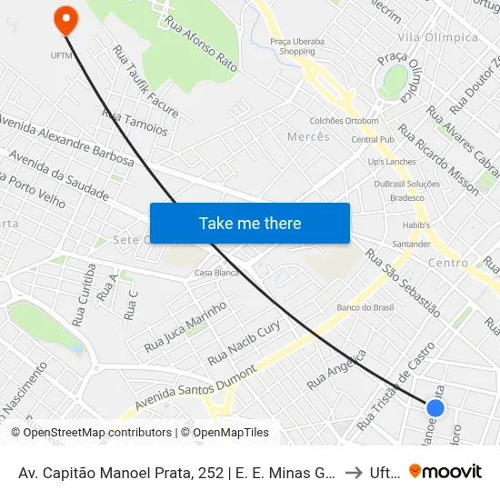 Av. Capitão Manoel Prata, 252 | E. E. Minas Gerais to Uftm map