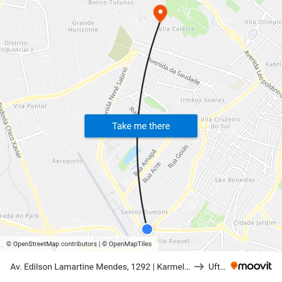 Av. Edilson Lamartine Mendes, 1292 | Karmel Car to Uftm map