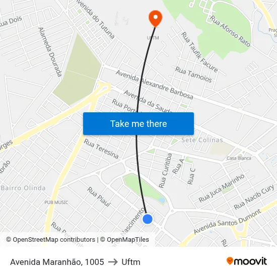Avenida Maranhão, 1005 to Uftm map