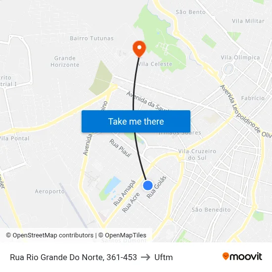 Rua Rio Grande Do Norte, 361-453 to Uftm map