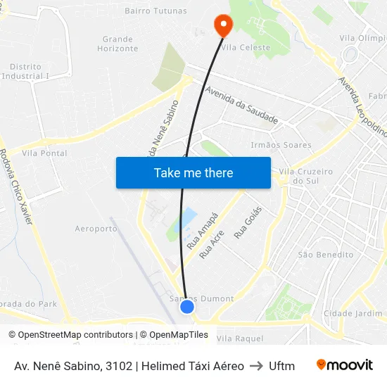 Av. Nenê Sabino, 3102 | Helimed Táxi Aéreo to Uftm map