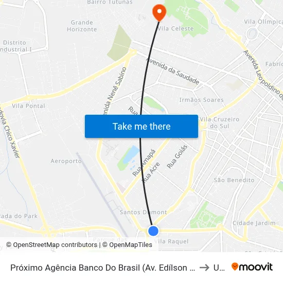 Próximo Agência Banco Do Brasil (Av. Edílson Lamartine Mendes) to Uftm map