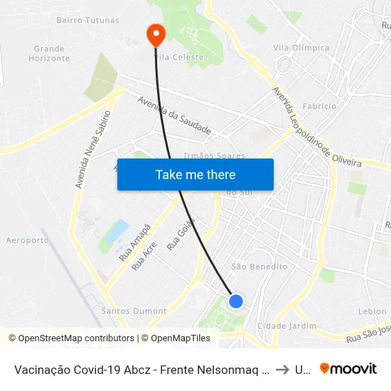 Vacinação Covid-19 Abcz - Frente Nelsonmaq (Av. Apolônio Sales) to Uftm map