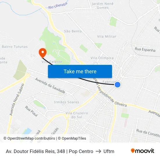 Av. Doutor Fidélis Reis, 348 | Pop Centro to Uftm map
