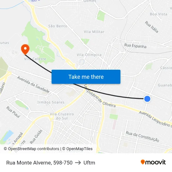 Rua Monte Alverne, 598-750 to Uftm map