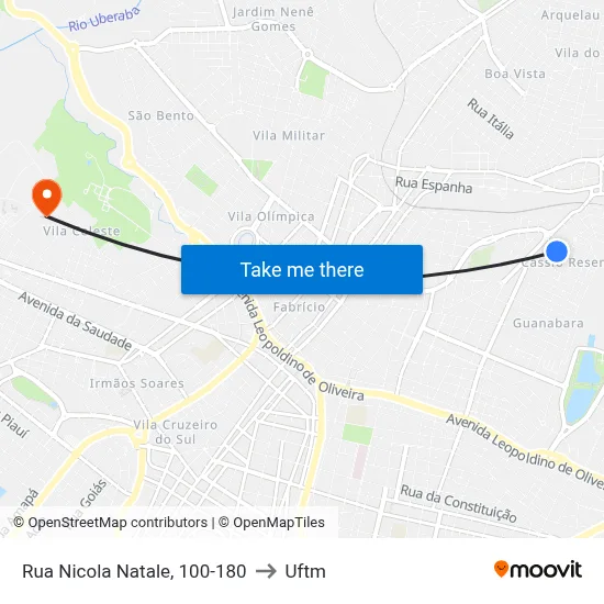 Rua Nicola Natale, 100-180 to Uftm map