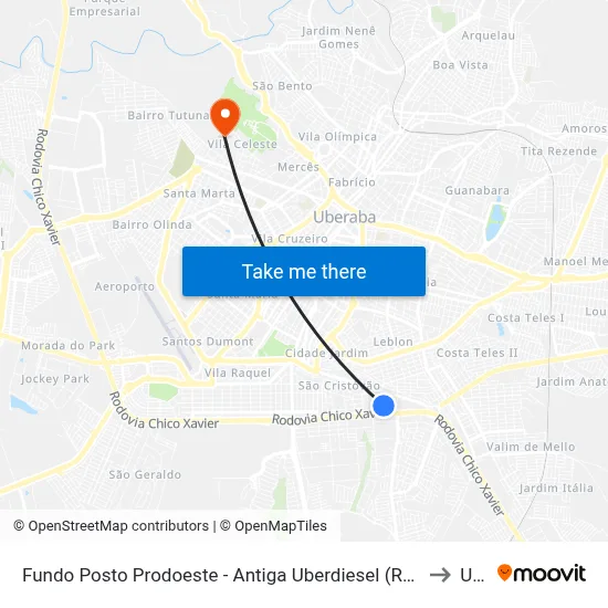 Fundo Posto Prodoeste - Antiga Uberdiesel (Rua José Prata Sobrinho) to Uftm map