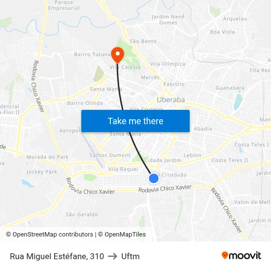 Rua Miguel Estéfane, 310 to Uftm map