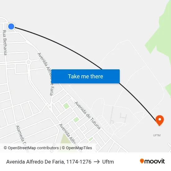Avenida Alfredo De Faria, 1174-1276 to Uftm map