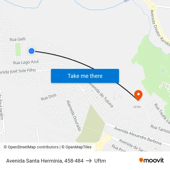 Avenida Santa Hermínia, 458-484 to Uftm map