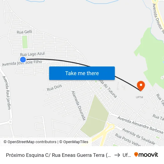 Próximo Esquina C/ Rua Eneas Guerra Terra (Av. Jaragua) to Uftm map