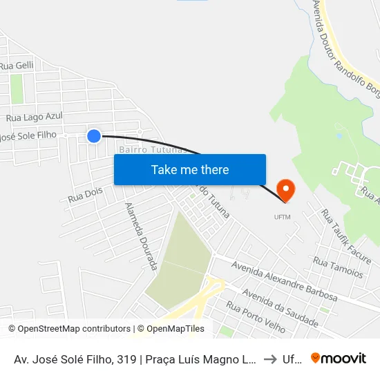 Av. José Solé Filho, 319 | Praça Luís Magno Lacombe to Uftm map