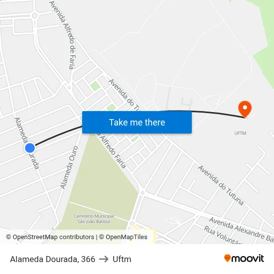 Alameda Dourada, 366 to Uftm map