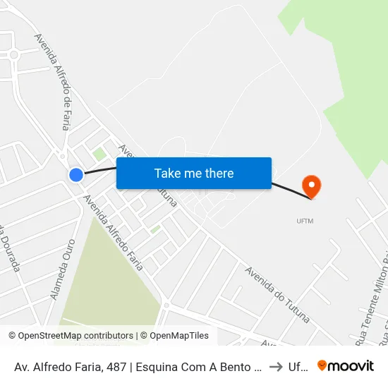 Av. Alfredo Faria, 487 | Esquina Com A Bento Geraldo to Uftm map