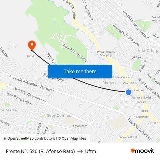 Frente Nº. 520 (R. Afonso Rato) to Uftm map