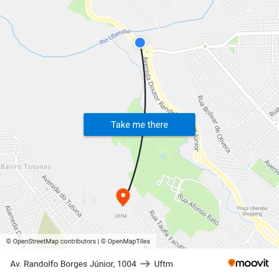Av. Randolfo Borges Júnior, 1004 to Uftm map