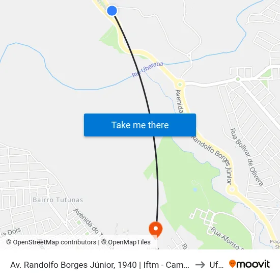 Av. Randolfo Borges Júnior, 1940 | Iftm - Campus Uberaba to Uftm map