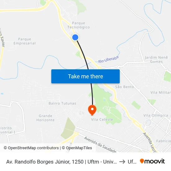Av. Randolfo Borges Júnior, 1250 | Uftm - Univerdecidade to Uftm map