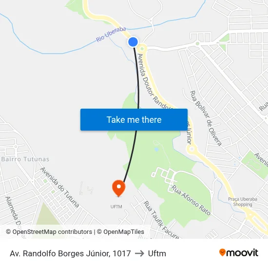 Av. Randolfo Borges Júnior, 1017 to Uftm map
