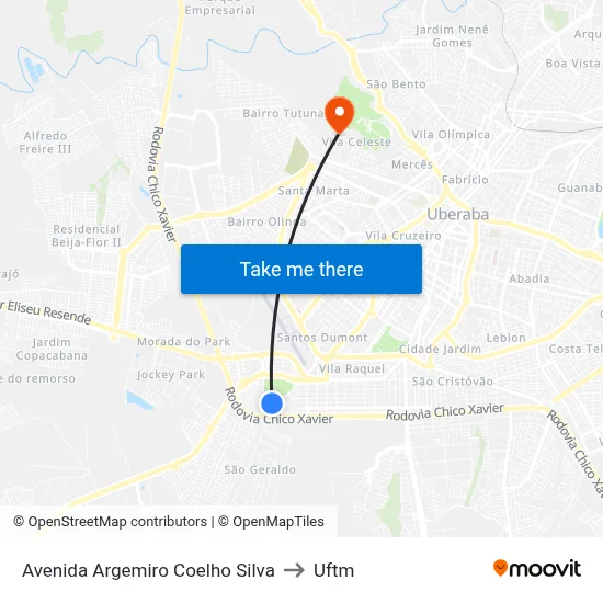 Avenida Argemiro Coelho Silva to Uftm map
