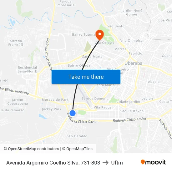 Avenida Argemiro Coelho Silva, 731-803 to Uftm map
