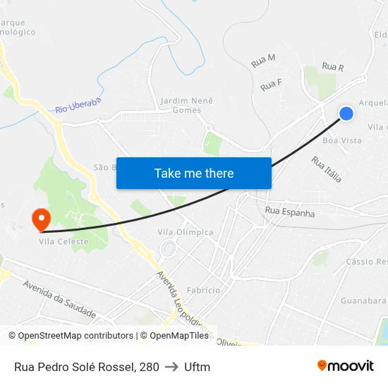 Rua Pedro Solé Rossel, 280 to Uftm map