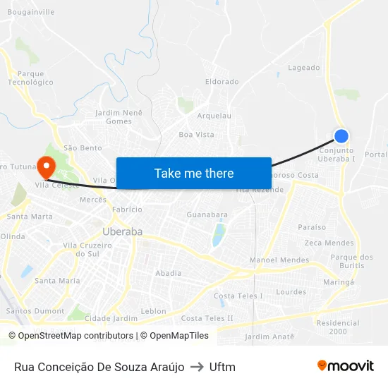 Rua Conceição De Souza Araújo to Uftm map