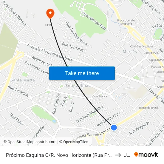 Próximo Esquina C/R. Novo Horizonte (Rua Princesa Do Sertão) to Uftm map