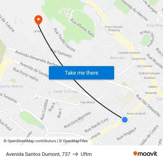 Avenida Santos Dumont, 737 to Uftm map