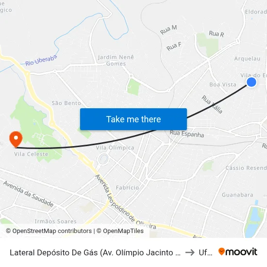 Lateral Depósito De Gás (Av. Olímpio Jacinto Da Silva) to Uftm map