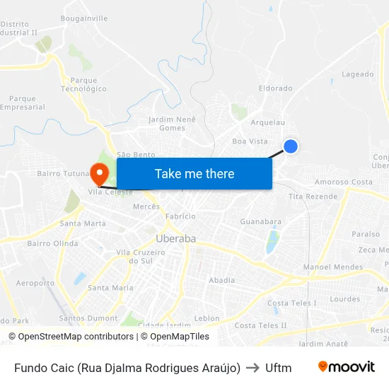 Fundo Caic (Rua Djalma Rodrigues Araújo) to Uftm map