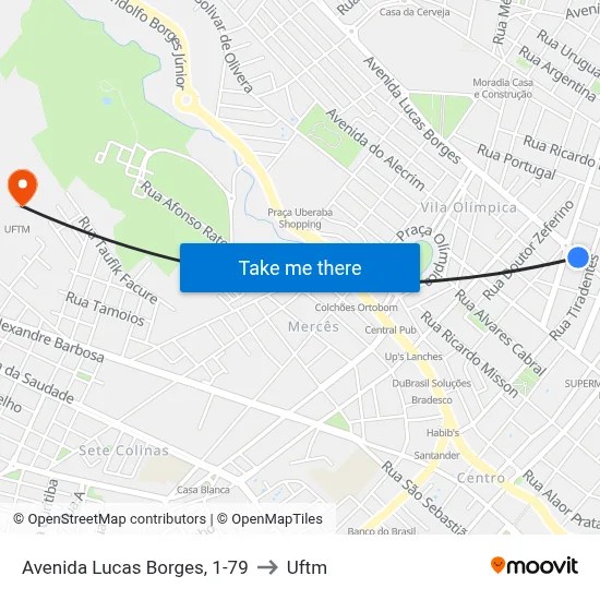Avenida Lucas Borges, 1-79 to Uftm map