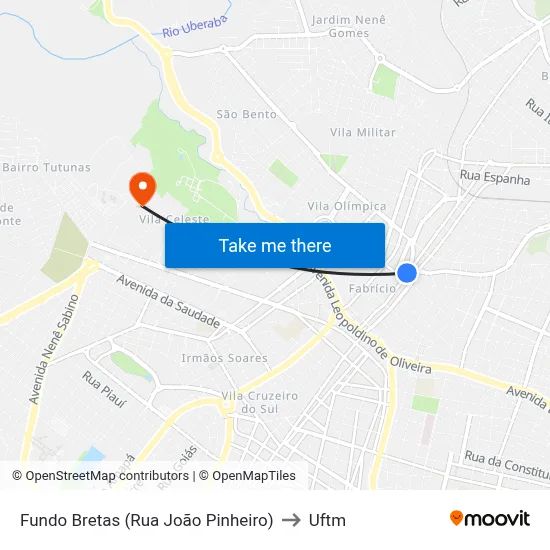 Fundo Bretas (Rua João Pinheiro) to Uftm map