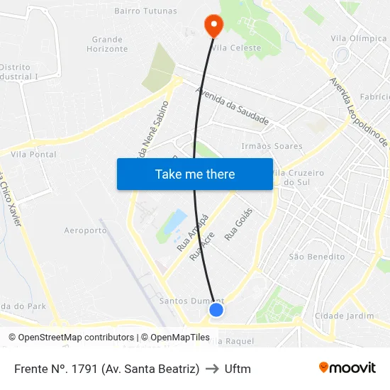 Frente Nº. 1791 (Av. Santa Beatriz) to Uftm map