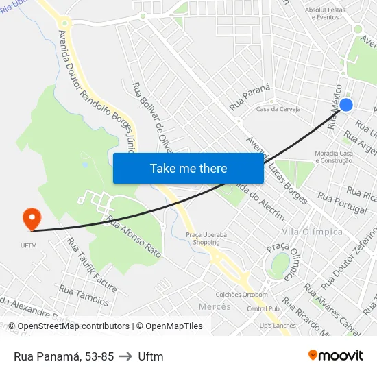 Rua Panamá, 53-85 to Uftm map