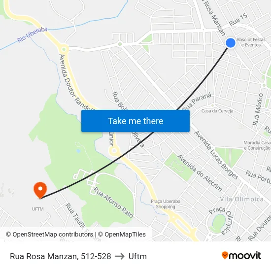 Rua Rosa Manzan, 512-528 to Uftm map