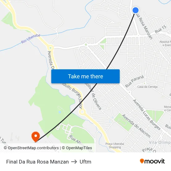 Final Da Rua Rosa Manzan to Uftm map