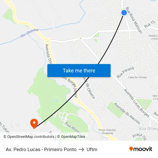 Av. Pedro Lucas - Primeiro Ponto to Uftm map