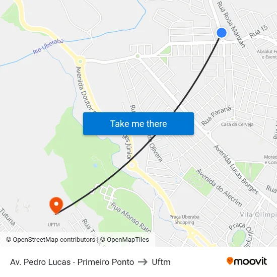 Av. Pedro Lucas - Primeiro Ponto to Uftm map