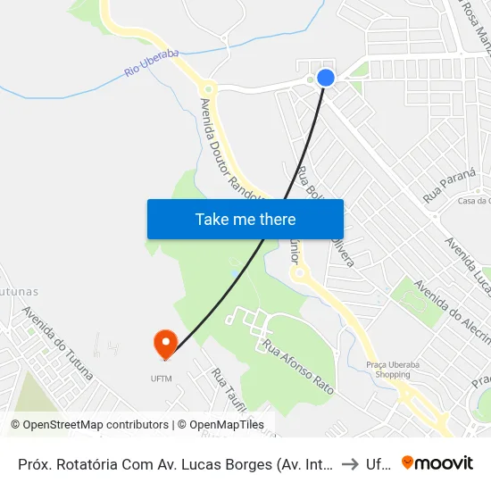 Próx. Rotatória Com Av. Lucas Borges (Av. Interbairros) to Uftm map
