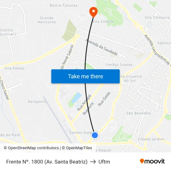 Frente Nº. 1800 (Av. Santa Beatriz) to Uftm map