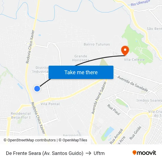 De Frente Seara (Av. Santos Guido) to Uftm map
