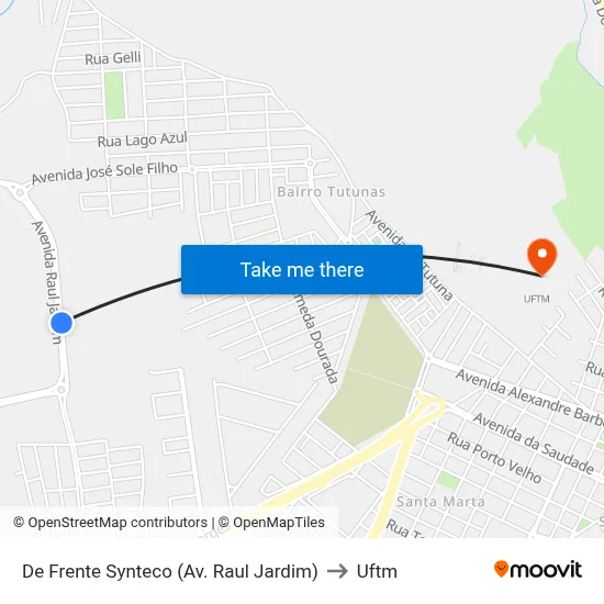 De Frente Synteco (Av. Raul Jardim) to Uftm map